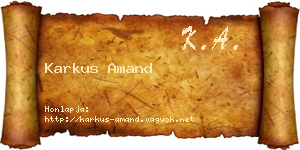 Karkus Amand névjegykártya